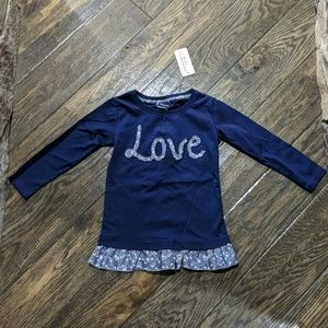 Young Dimension Love Ruffle T-Shirt NWT Size 3-4